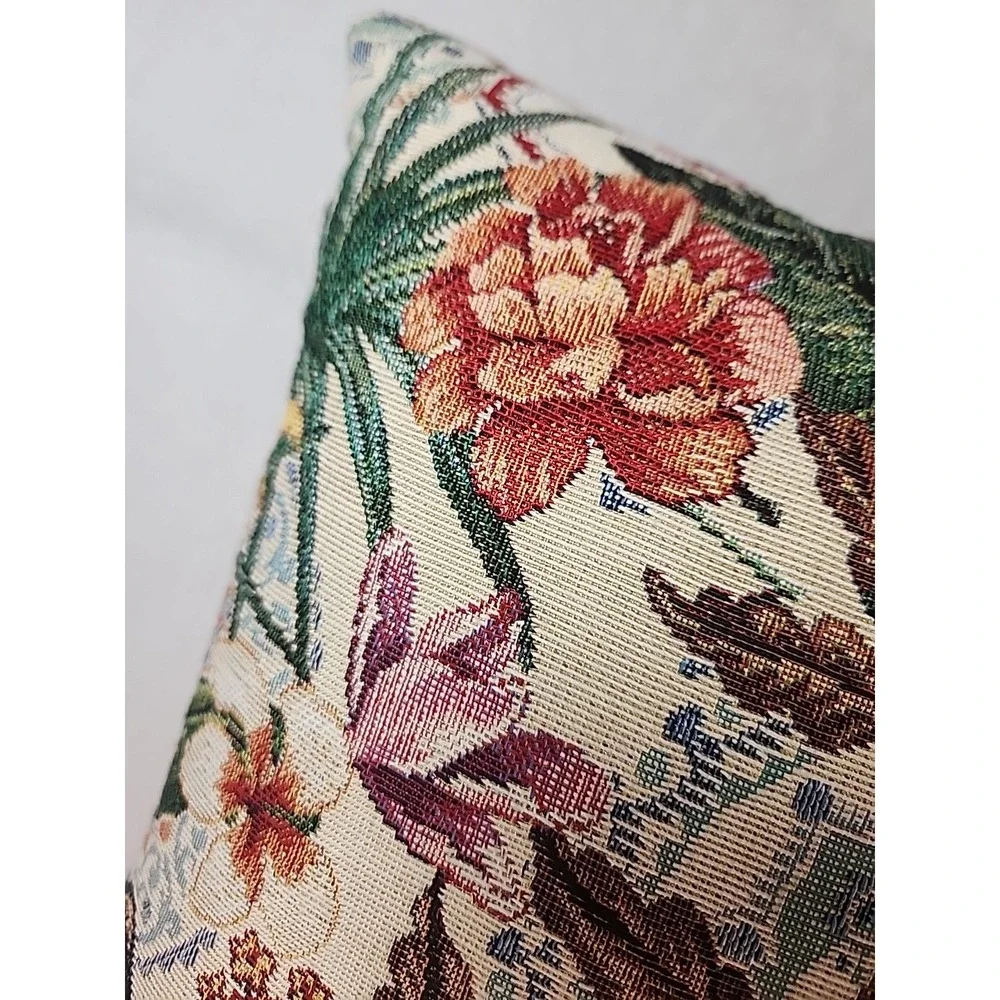 Hines of Oxford Exotic Bird Tapestry Decorative Cusion‎ Pillow 13x13